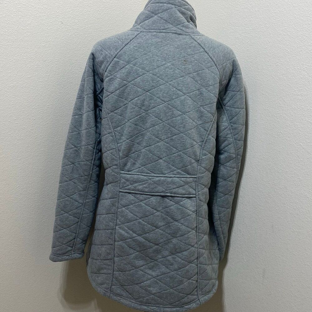 L.L. Bean Women's Faux Fur Lined Quilted Grey Coat Jacket Size Large - Picture 6 of 9